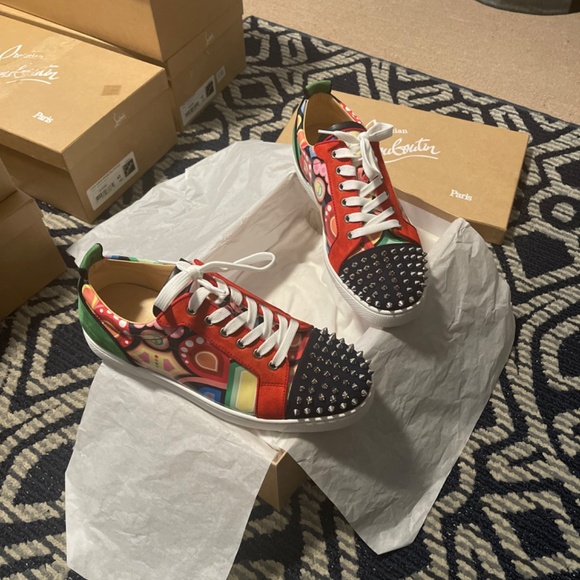 Christian Louboutin Louis Junior Spike Orlato Low Top Sneaker (Men) - Picture 3 of 3